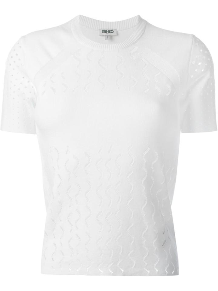 Kenzo Wavy Knit Top - White