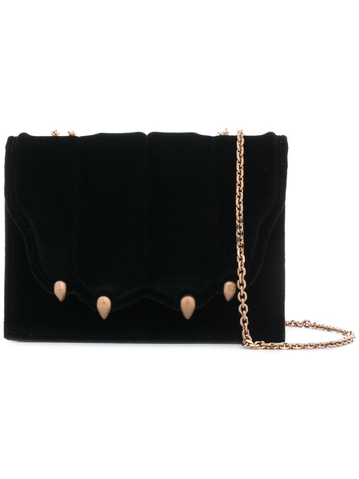 Marco De Vincenzo Fold Over Studded Shoulder Bag - Black