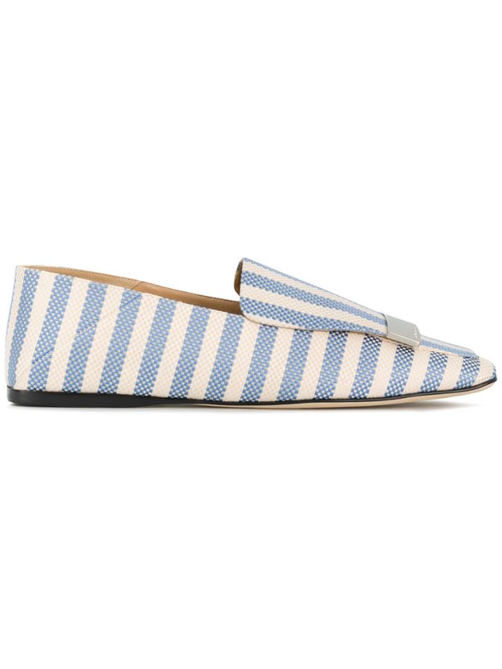 Sergio Rossi Portofino Striped Loafers - Blue