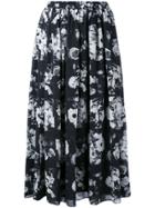 Kenzo Printed Full Skirt - Black