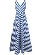 Sara Roka Striped Fil Coupé Dress - Blue