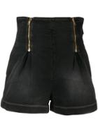 Versace Zip-detail Denim Shorts - Black