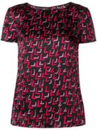Emporio Armani Geometric Pattern Top - Black