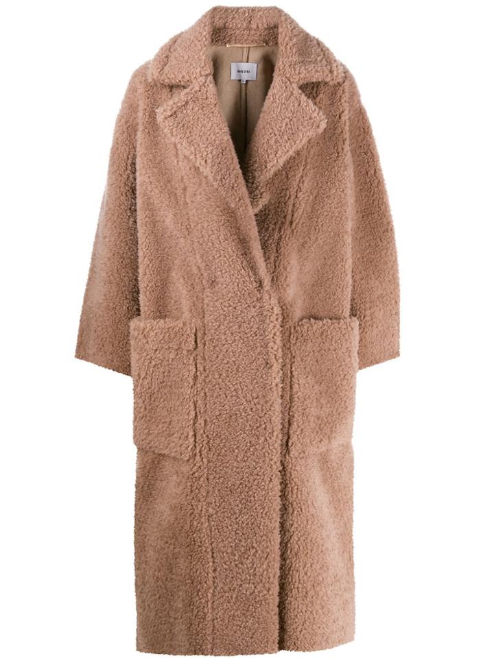 Nanushka Textured Furry Coat - Pink