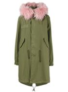 Mr & Mrs Italy Green Pink Fur Trimmed Parka