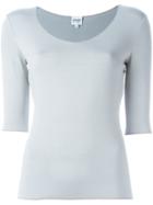Armani Collezioni Scoop Neck T-shirt, Women's, Size: 48, Grey, Viscose/spandex/elastane