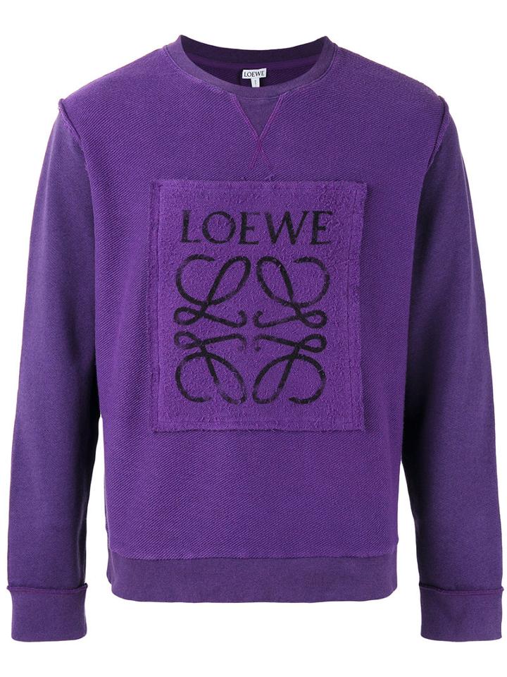 Loewe Logo Print Sweatshirt, Men's, Size: Medium, Pink/purple, Cotton