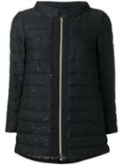 Herno Zipped Padded Jacket, Women's, Size: 48, Black, Viscose/polyester/acrylic/feather