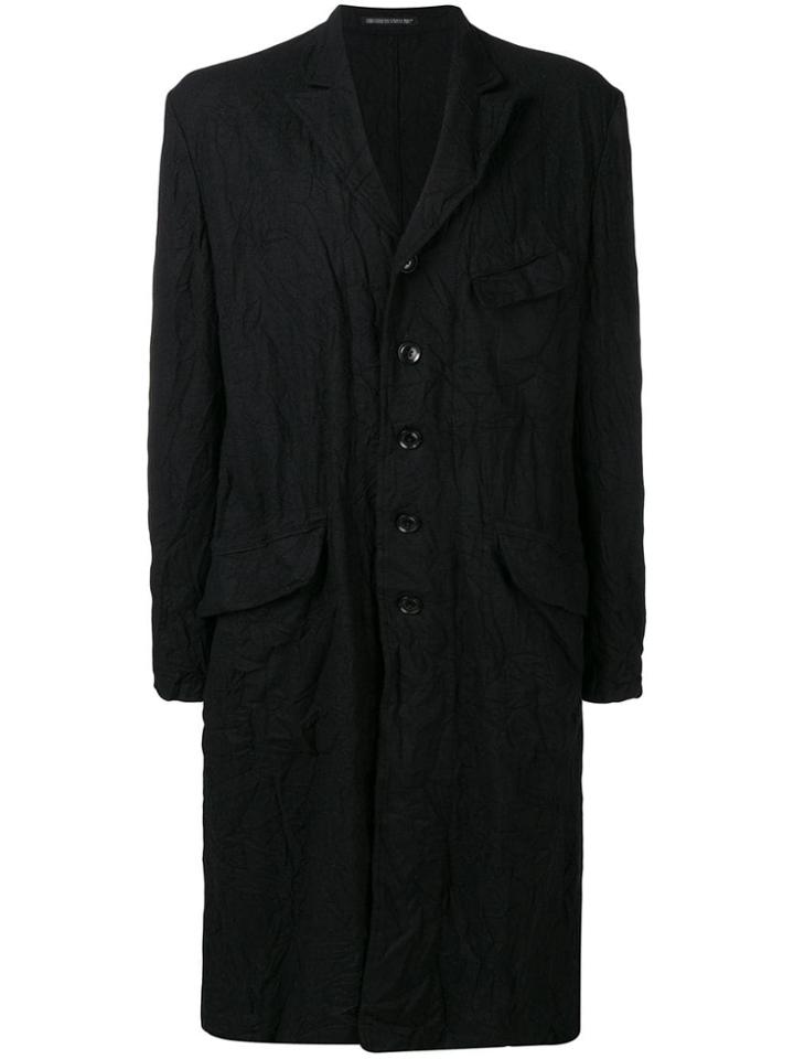 Yohji Yamamoto Shirt-style Midi Coat - Black