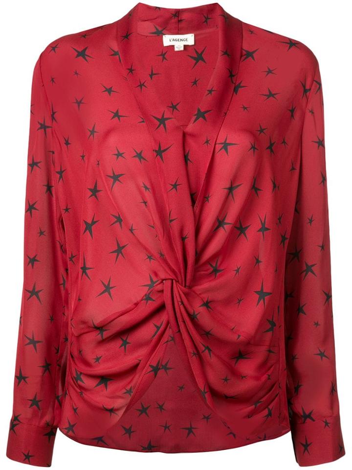 L'agence Star Print Blouse - Red