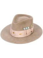 Nick Fouquet - Embellished Panama Hat - Men - Calf Leather/beaver Fur - 58, Nude/neutrals, Calf Leather/beaver Fur