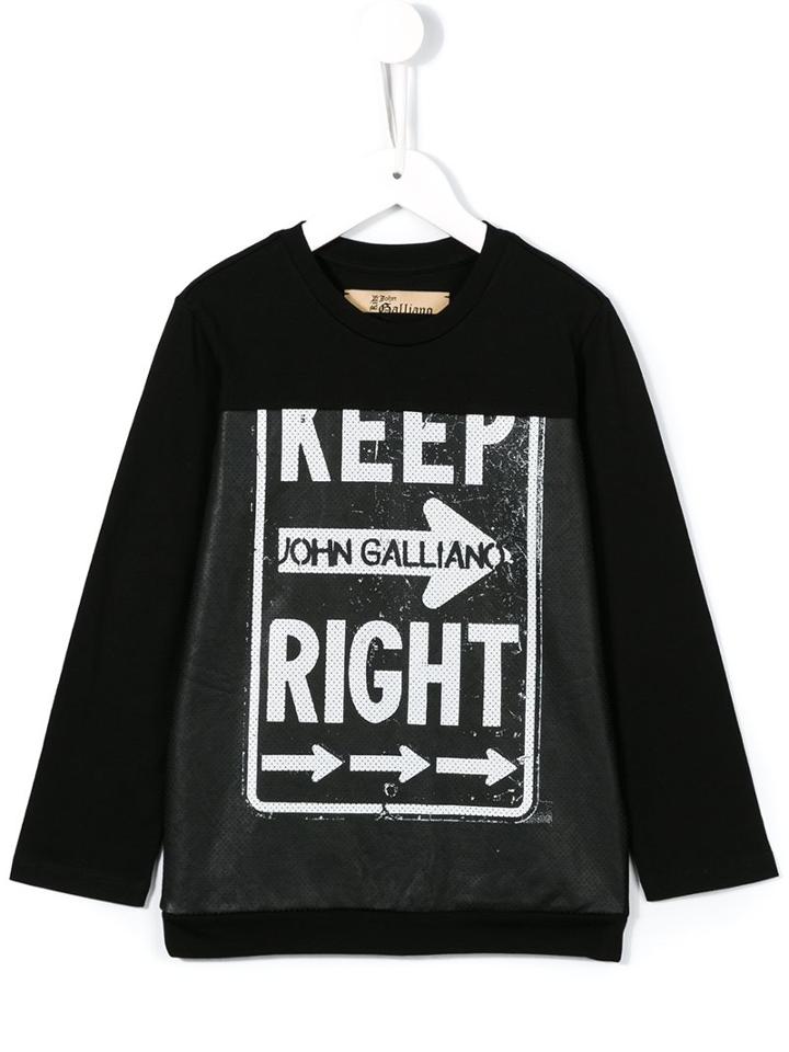 John Galliano Kids Keep Right Print Sweatshirt, Boy's, Size: 6 Yrs, Black