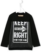 John Galliano Kids Keep Right Print Sweatshirt, Boy's, Size: 6 Yrs, Black