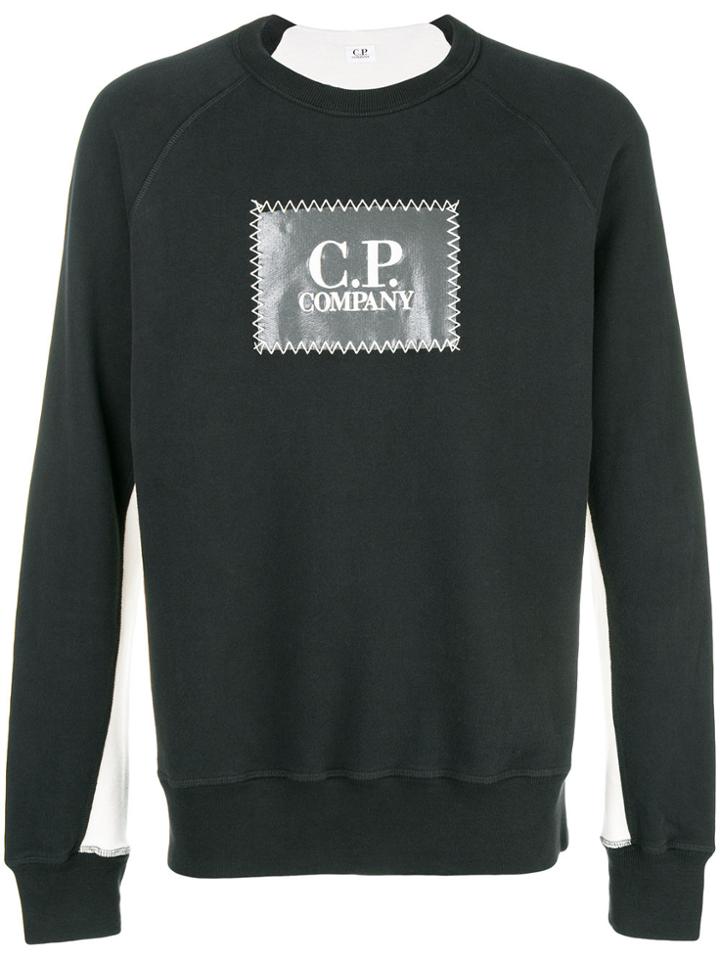 Cp Company Logo Print Sweatshirt - Black