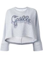 Gaelle Bonheur Beaded Logo Sweatshirt - Grey