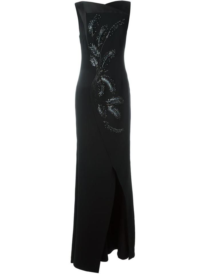 Antonio Berardi Beaded Leaves Long Dress