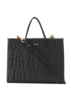 Medea Croc-effect Shopping Bag Tote - Black