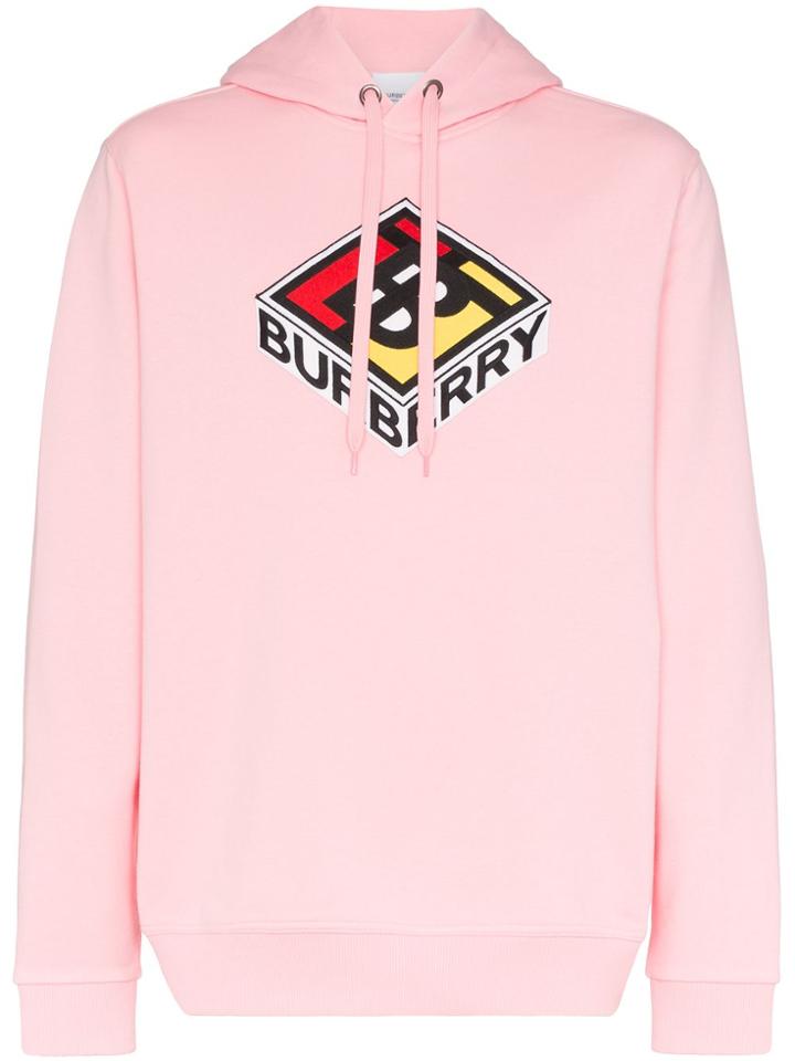 Burberry Logo-print Hoodie - Pink