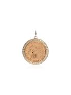 Jacquie Aiche 14kt Rose Gold Diamond Frame Coin Charm - Metallic