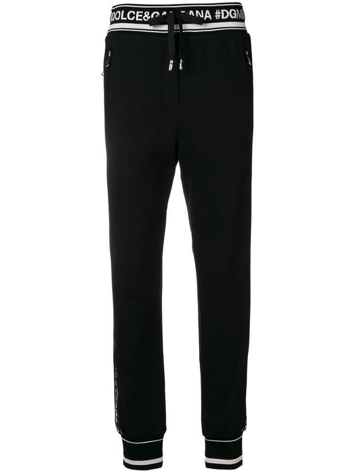 Dolce & Gabbana Logo-trim Sweatpants - Black