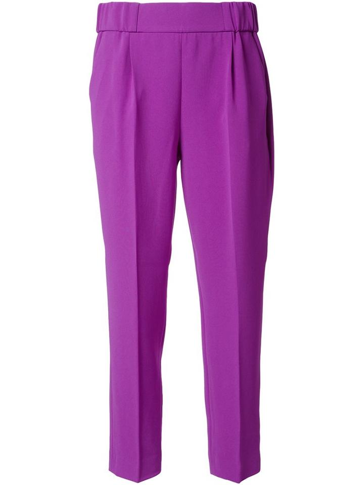 Boutique Moschino Tailored Trousers, Women's, Size: 46, Pink/purple, Polyester/triacetate