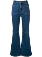 See By Chloé Flared High Rise Jeans - Blue