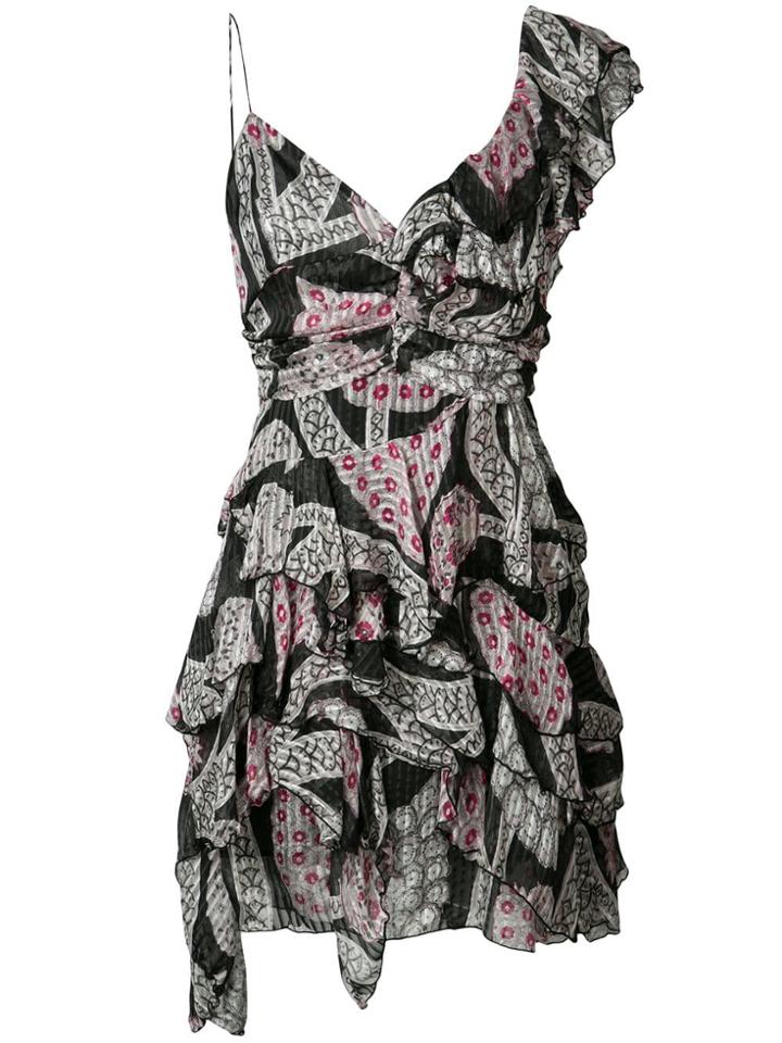 Isabel Marant Printed Ruffle Dress - Black