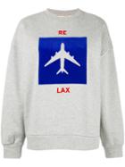 Être Cécile Aeroplane Print Sweatshirt, Women's, Size: Medium, Grey, Cotton