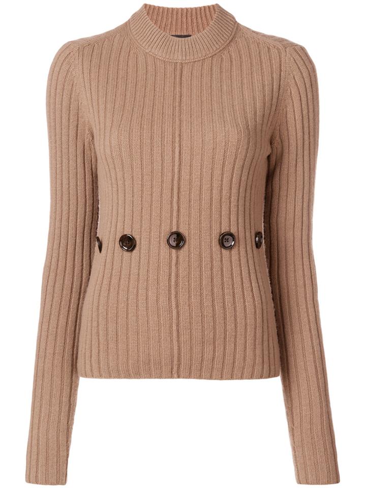 Joseph Buttoned Soft Knit Jumper - Nude & Neutrals