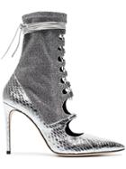Liudmila Silver Mille Hortense 100 Sock Boots - Metallic