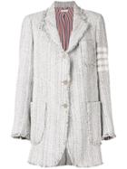 Thom Browne 4-bar Narrow Tweed Sack Jacket - Grey