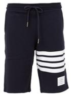 Thom Browne Stripe Detail Shorts, Men's, Size: 2, Blue, Cotton/nylon/polyurethane