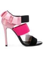 Emilio Pucci Frill Trim Strappy Sandals - Multicolour