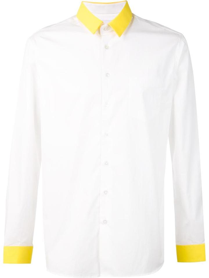 F.s.z Contrast Shirt, Men's, White, Cotton/wool