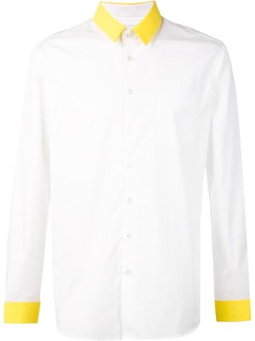 F.s.z Contrast Shirt, Men's, White, Cotton/wool