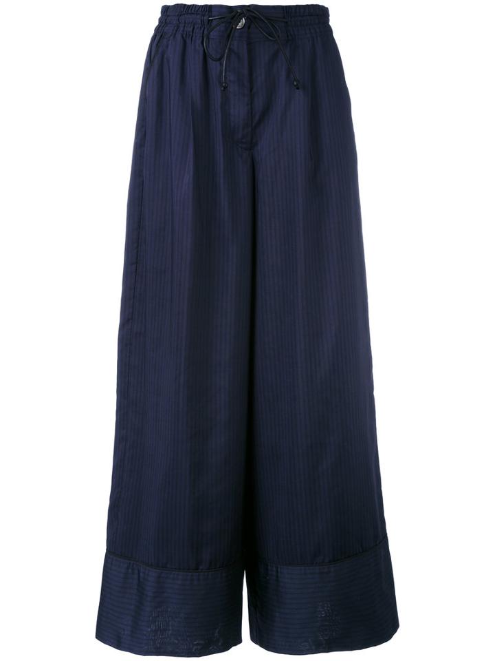Sacai - Wide-leg Trousers - Women - Polyester - 1, Blue, Polyester