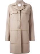Carven Single Breasted Coat, Women's, Size: 40, Brown, Polyamide/acetate/viscose/virgin Wool