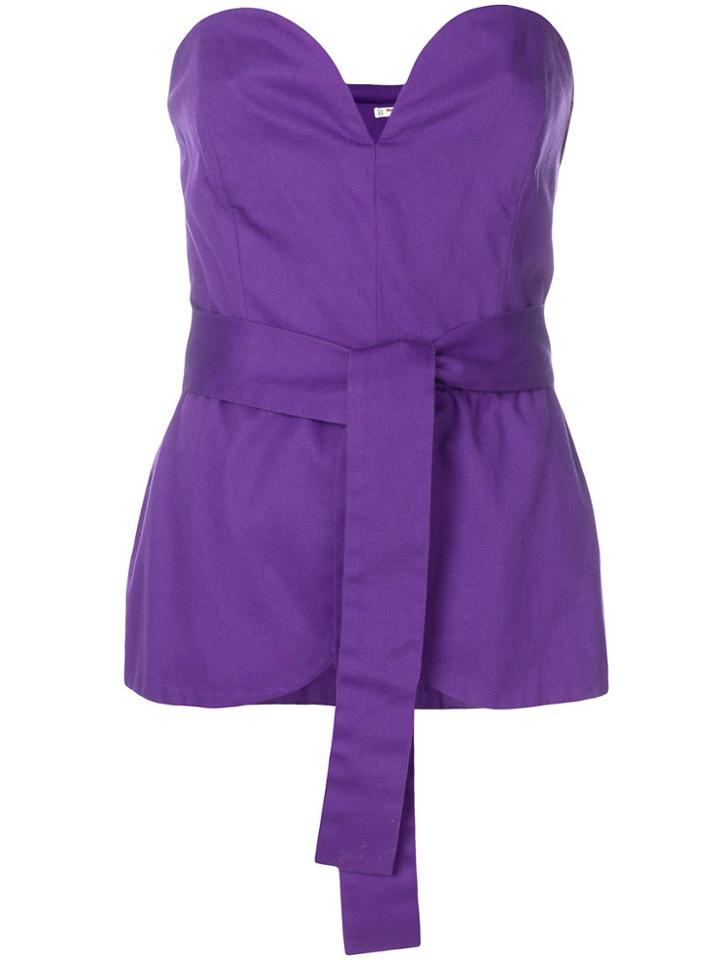 Yves Saint Laurent Vintage Sweetheart Neck Top - Pink & Purple