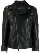 Neil Barrett Eyelet Embellished Biker Jacket - Black