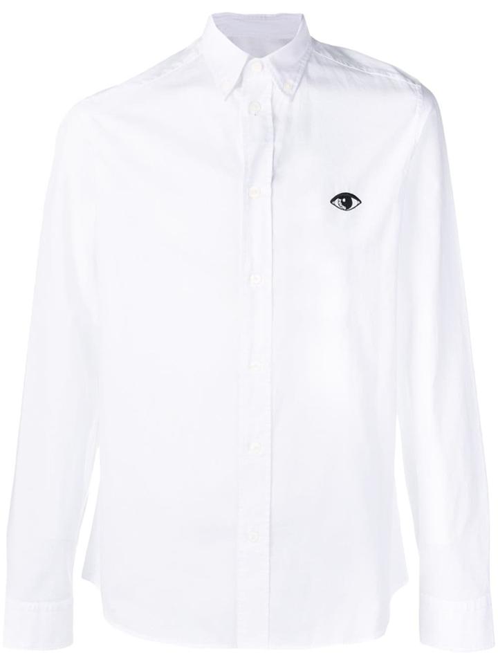 Kenzo Eye Embroidered Button Down Shirt - White