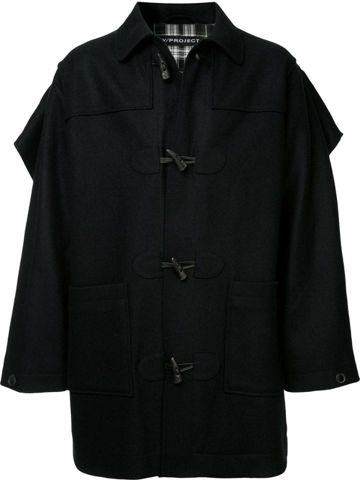 Y / Project Caped Duffle Coat - Black