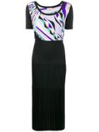 Emilio Pucci Burle Print Pleated Dress - Black