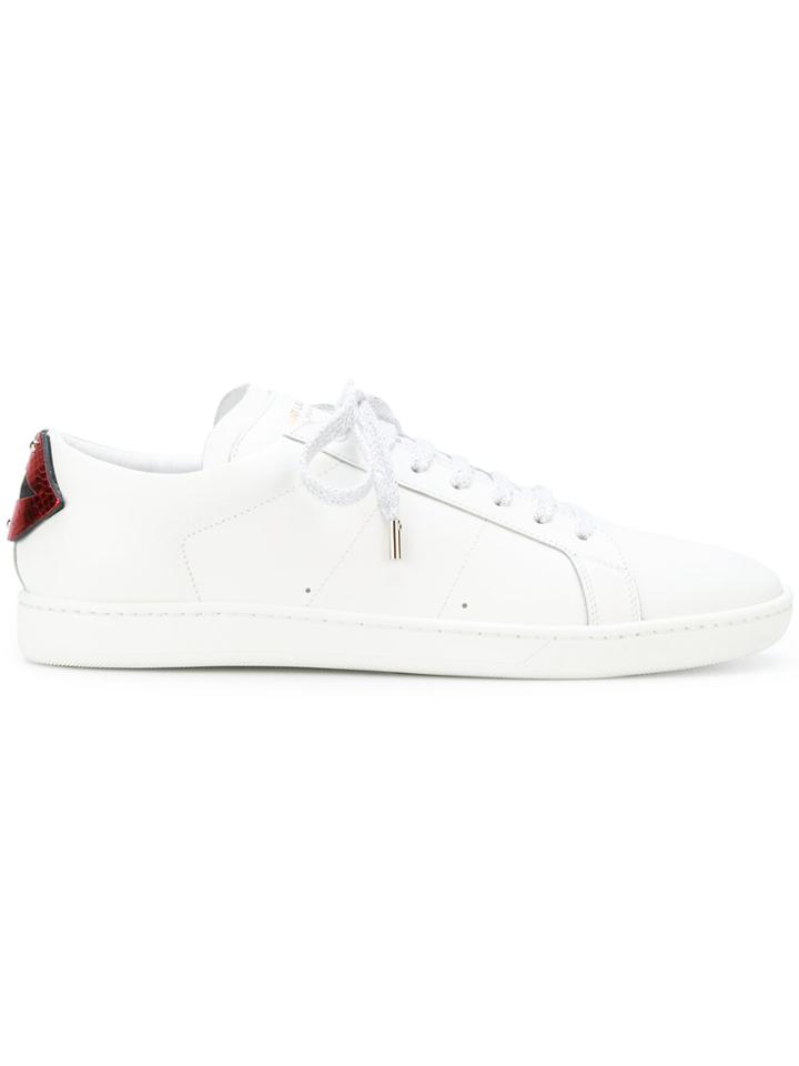 Saint Laurent Contrast Lips Sneakers - White