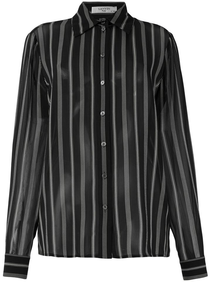 Lanvin - Striped Shirt - Women - Silk - 38, Black, Silk