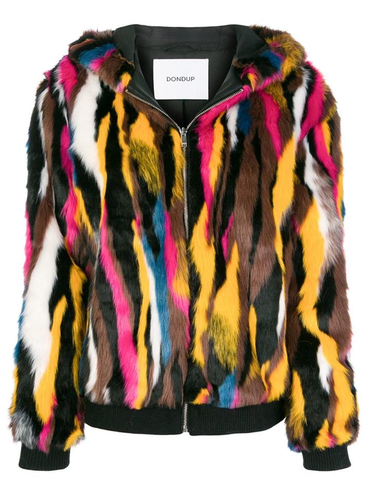 Dondup Patterned Faux Fur Jacket - Yellow