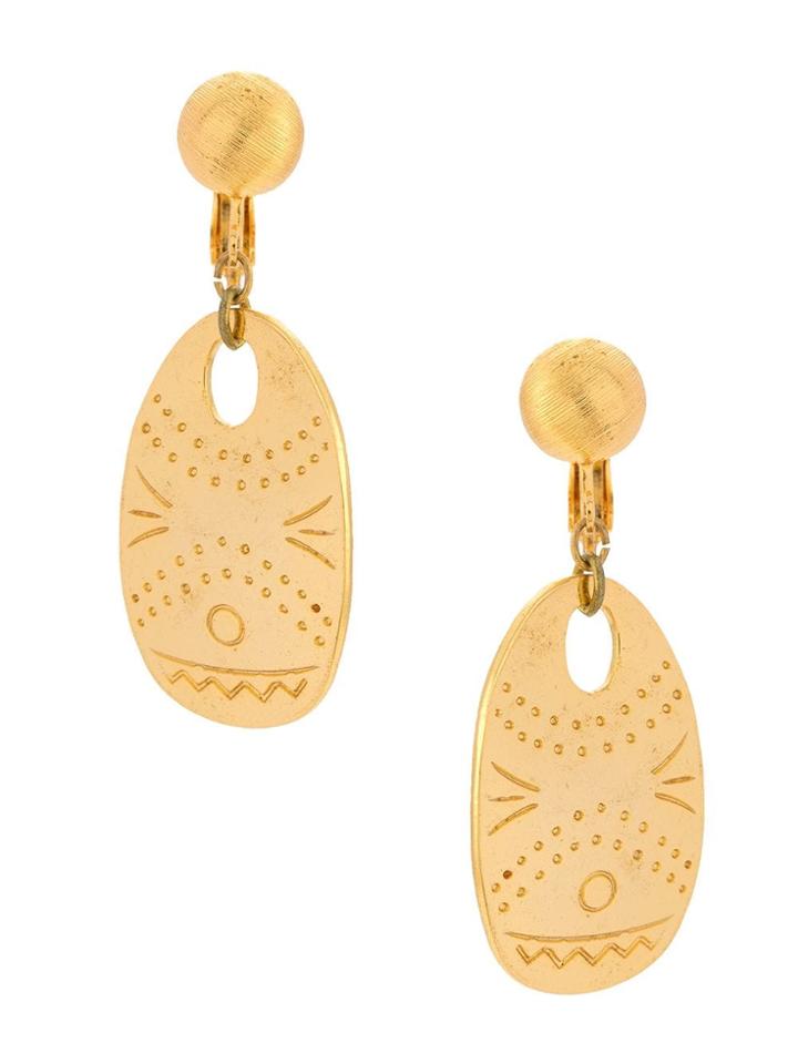 Serpui Gold Pleated Earrings