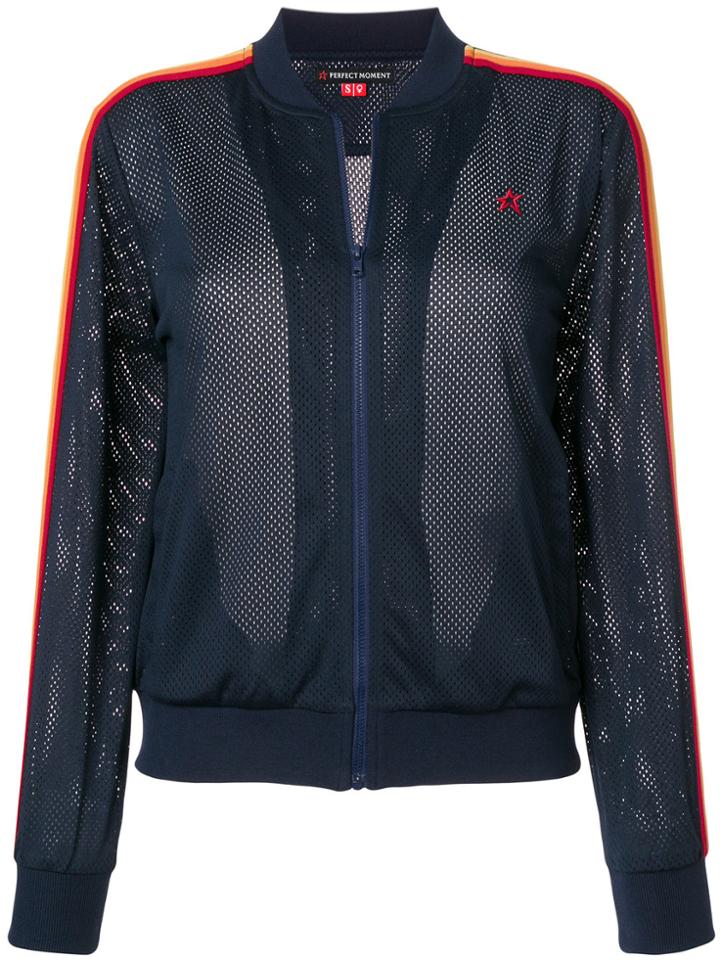 Perfect Moment Stripes Mesh Jacket - Blue