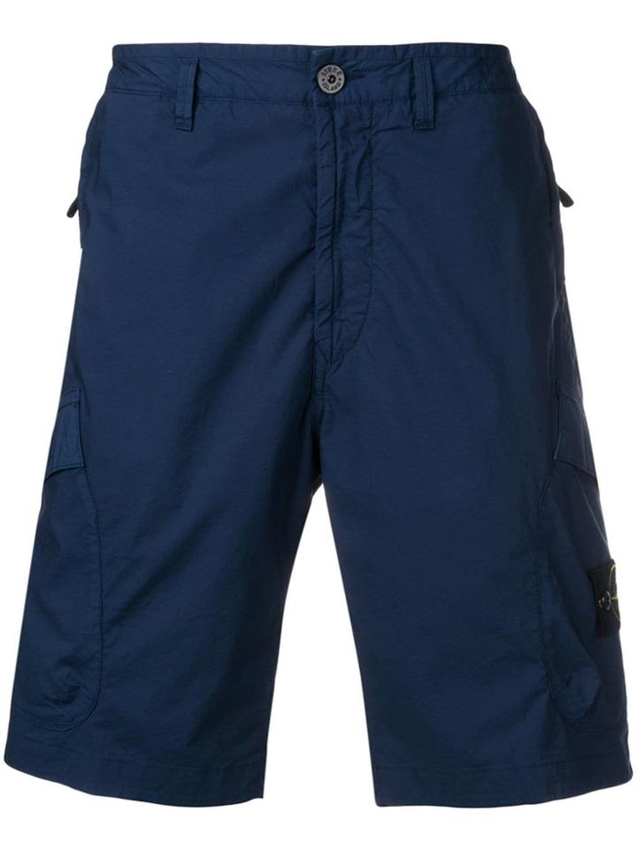 Stone Island Logo Shorts - Blue