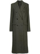 Goen.j Checked Double-breasted Coat - Brown
