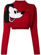 Gcds Mickey Mouse Cropped Sweater - Red